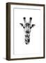 Safari Profile Collection - Portrait of Giraffe White Edition II-Philippe Hugonnard-Framed Photographic Print