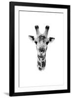 Safari Profile Collection - Portrait of Giraffe White Edition II-Philippe Hugonnard-Framed Photographic Print