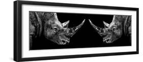 Safari Profile Collection - Rhinos Face to Face Black Edition II-Philippe Hugonnard-Framed Photographic Print