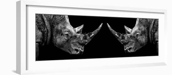 Safari Profile Collection - Rhinos Face to Face Black Edition II-Philippe Hugonnard-Framed Photographic Print