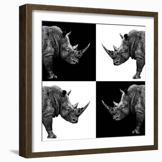 Safari Profile Collection - Rhinos II-Philippe Hugonnard-Framed Photographic Print