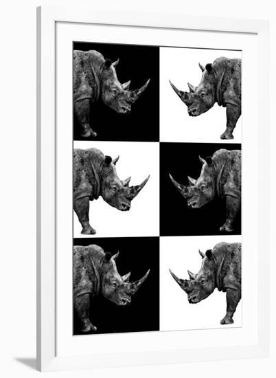 Safari Profile Collection - Rhinos-Philippe Hugonnard-Framed Photographic Print