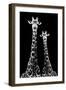 Safari Profile Collection - Two Giraffes Black Edition II-Philippe Hugonnard-Framed Photographic Print