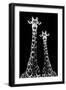 Safari Profile Collection - Two Giraffes Black Edition II-Philippe Hugonnard-Framed Photographic Print