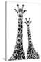 Safari Profile Collection - Two Giraffes White Edition II-Philippe Hugonnard-Stretched Canvas