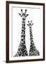 Safari Profile Collection - Two Giraffes White Edition II-Philippe Hugonnard-Framed Photographic Print