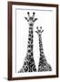 Safari Profile Collection - Two Giraffes White Edition II-Philippe Hugonnard-Framed Photographic Print