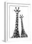 Safari Profile Collection - Two Giraffes White Edition II-Philippe Hugonnard-Framed Photographic Print