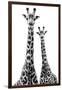 Safari Profile Collection - Two Giraffes White Edition II-Philippe Hugonnard-Framed Photographic Print