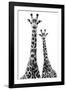 Safari Profile Collection - Two Giraffes White Edition II-Philippe Hugonnard-Framed Photographic Print