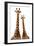 Safari Profile Collection - Two Giraffes White Edition-Philippe Hugonnard-Framed Photographic Print