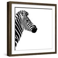 Safari Profile Collection - Zebra Portrait White Edition III-Philippe Hugonnard-Framed Photographic Print