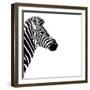 Safari Profile Collection - Zebra Portrait White Edition III-Philippe Hugonnard-Framed Photographic Print