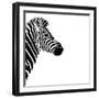 Safari Profile Collection - Zebra Portrait White Edition III-Philippe Hugonnard-Framed Photographic Print