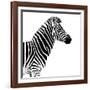 Safari Profile Collection - Zebra White Edition II-Philippe Hugonnard-Framed Photographic Print