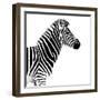 Safari Profile Collection - Zebra White Edition II-Philippe Hugonnard-Framed Photographic Print