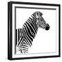 Safari Profile Collection - Zebra White Edition II-Philippe Hugonnard-Framed Photographic Print