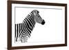 Safari Profile Collection - Zebra White Edition-Philippe Hugonnard-Framed Photographic Print