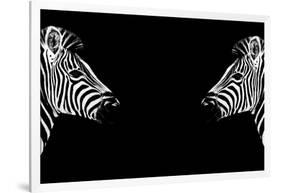 Safari Profile Collection - Zebras Face to Face Black Edition-Philippe Hugonnard-Framed Photographic Print