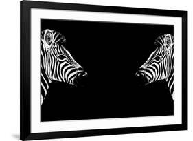 Safari Profile Collection - Zebras Face to Face Black Edition-Philippe Hugonnard-Framed Photographic Print