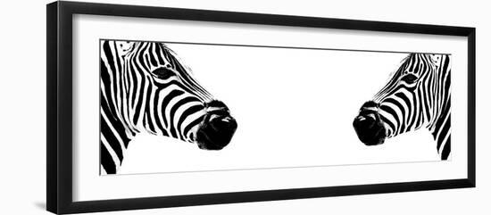 Safari Profile Collection - Zebras Face to Face White Edition II-Philippe Hugonnard-Framed Photographic Print