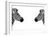 Safari Profile Collection - Zebras Face to Face White Edition-Philippe Hugonnard-Framed Photographic Print