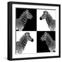 Safari Profile Collection - Zebras II-Philippe Hugonnard-Framed Photographic Print