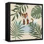 Safari Tiger Bath-Natalie Carpentieri-Framed Stretched Canvas