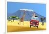 Safari Truck in African Savannah-Nikola Knezevic-Framed Art Print