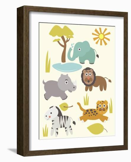 Safari Zoo-Rachel Gresham-Framed Giclee Print