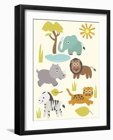 Safari Zoo-Rachel Gresham-Framed Giclee Print