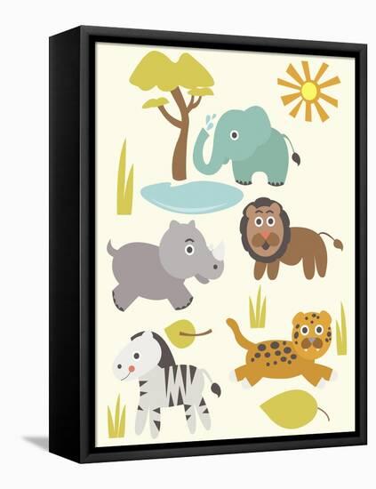 Safari Zoo-Rachel Gresham-Framed Stretched Canvas