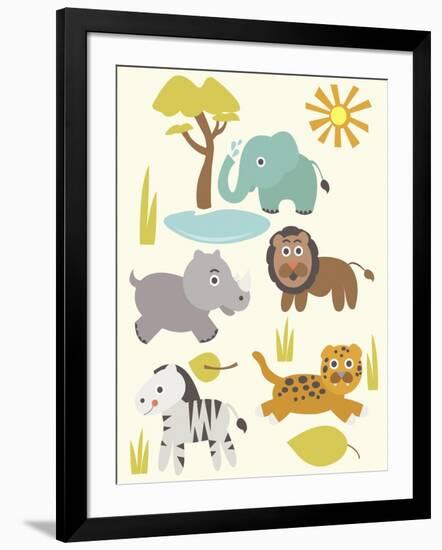 Safari Zoo-Rachel Gresham-Framed Giclee Print