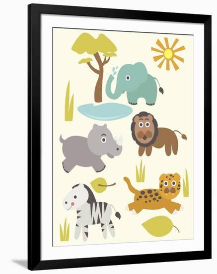 Safari Zoo-Rachel Gresham-Framed Giclee Print