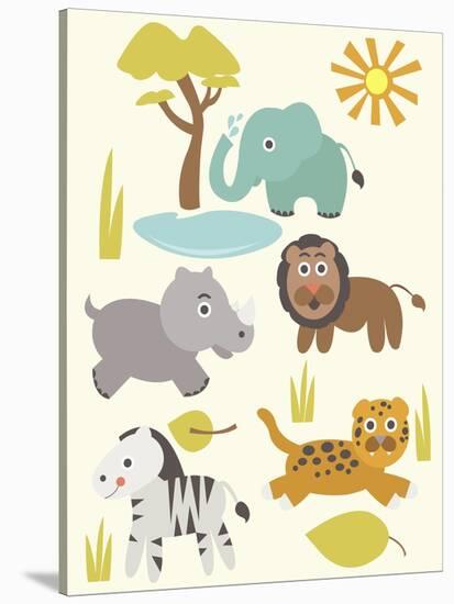 Safari Zoo-Rachel Gresham-Stretched Canvas