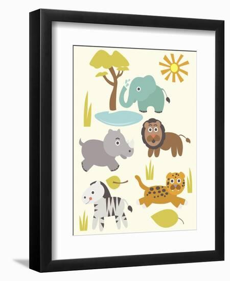 Safari Zoo-Rachel Gresham-Framed Premium Giclee Print