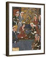 Safavid Persian Prince at Court, Miniature from a Persian Manuscript, 1650-null-Framed Giclee Print