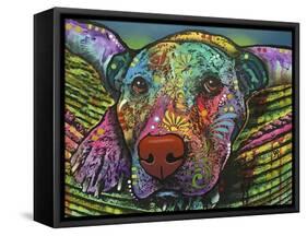 Safe and Sound, Dogs, Animals, Pets, Laying in bed, Stencils, Pop Art-Russo Dean-Framed Stretched Canvas