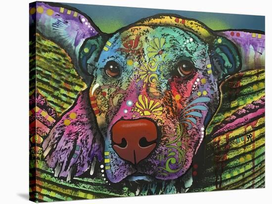 Safe and Sound, Dogs, Animals, Pets, Laying in bed, Stencils, Pop Art-Russo Dean-Stretched Canvas