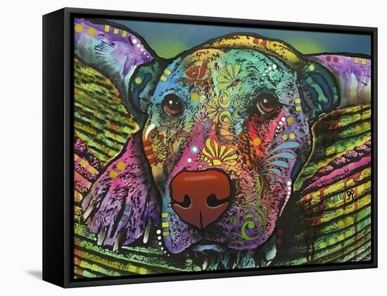 Safe and Sound, Dogs, Animals, Pets, Laying in bed, Stencils, Pop Art-Russo Dean-Framed Stretched Canvas
