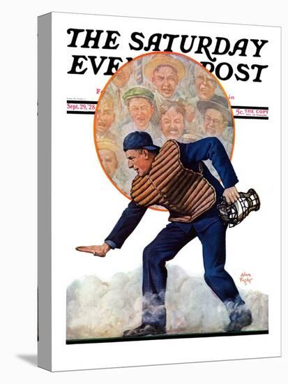 "Safe at the Plate," Saturday Evening Post Cover, September 29, 1928-Alan Foster-Stretched Canvas