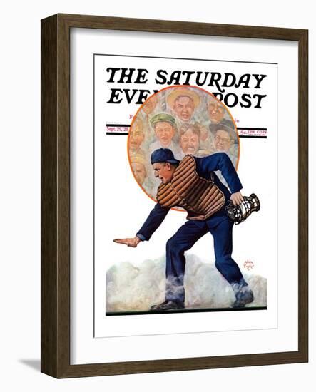 "Safe at the Plate," Saturday Evening Post Cover, September 29, 1928-Alan Foster-Framed Giclee Print