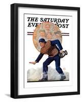"Safe at the Plate," Saturday Evening Post Cover, September 29, 1928-Alan Foster-Framed Giclee Print