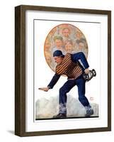 "Safe at the Plate,"September 29, 1928-Alan Foster-Framed Giclee Print