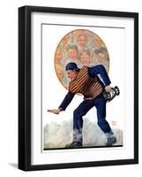 "Safe at the Plate,"September 29, 1928-Alan Foster-Framed Giclee Print