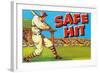 Safe Hit, Baseball Illustration-null-Framed Art Print