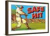 Safe Hit, Baseball Illustration-null-Framed Art Print