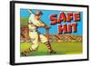 Safe Hit, Baseball Illustration-null-Framed Art Print