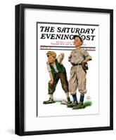 "Safe on Base," Saturday Evening Post Cover, May 28, 1927-Alan Foster-Framed Giclee Print