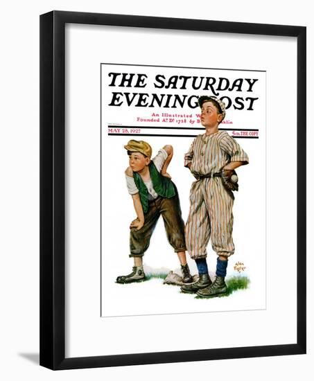 "Safe on Base," Saturday Evening Post Cover, May 28, 1927-Alan Foster-Framed Giclee Print